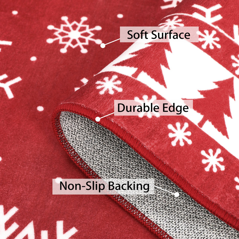 Tapis décoratif de Noël pour salle à manger, Tapis de couloir 2 pi x 6 pi