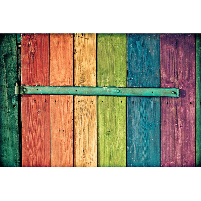 Siyani Planks Painted Like Rainbow On Canvas par Brat_Pikachu, photographie, H 12 po x l 18 po