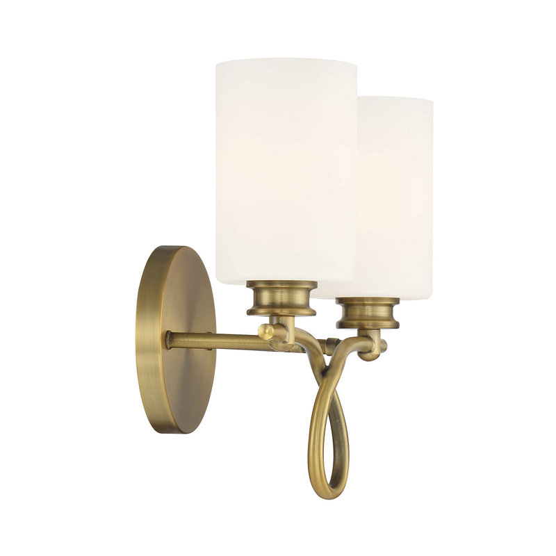 Éclairage pour meuble-lavabo de salle de bain 2 lumières Savoy House Woodbury, Laiton chaleureux