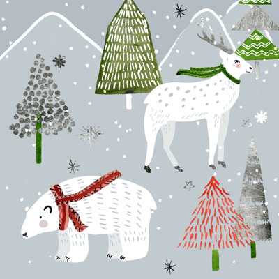 Stars And Snowflakes I by Melissa Wang - Wrapped Canvas Painting