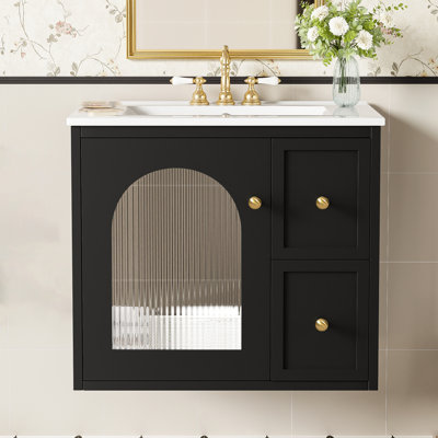 Ensemble de meuble-lavabo mural 24 "avec lavabo en céramique