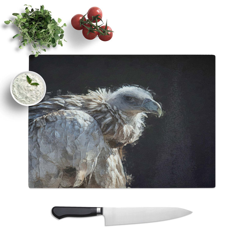 Tempered Glass Vulture Bird Cutting Board, 28.5 cm W x 20 cm L