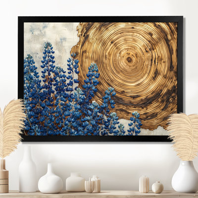 «Blue Bonnets Flowers On A Wood Slide Landscape II - Blue Bonnets», art mural