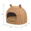 Lit pour chat en rotin tissé à la main avec coussin lavable à la machine Emiliann-1905004331