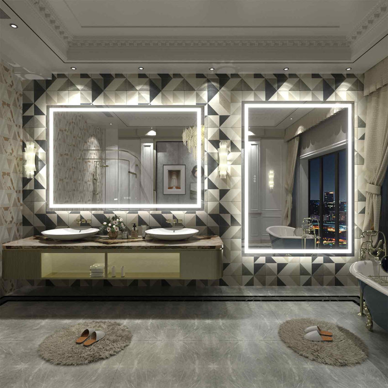 Wayfair Basics® UL Certified Front & Back LED Anti-Fog Tempered Glass Bathroom/Vanity Mirror with 3-Year Warranty, 60" x 40"