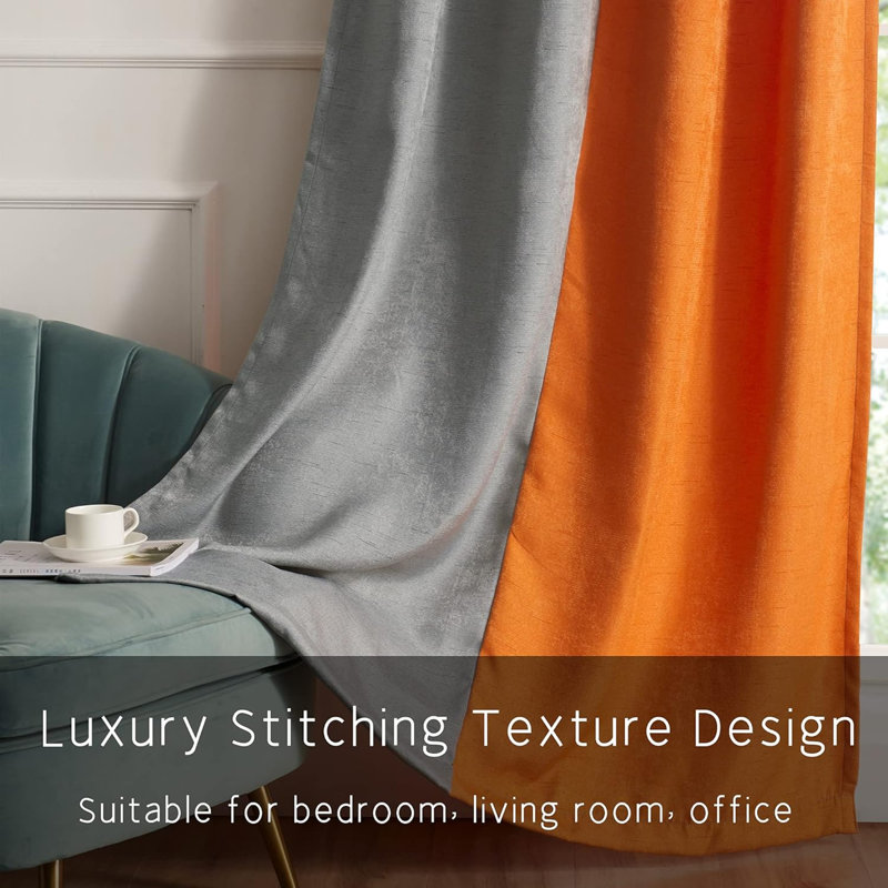 Blackout Curtains for Bedroom, Pair of Energy Smart & Noise Blocking Out Full Shade Curtain Panels, Thermal Insulated Guest Room Rod Pocket Window Dressing