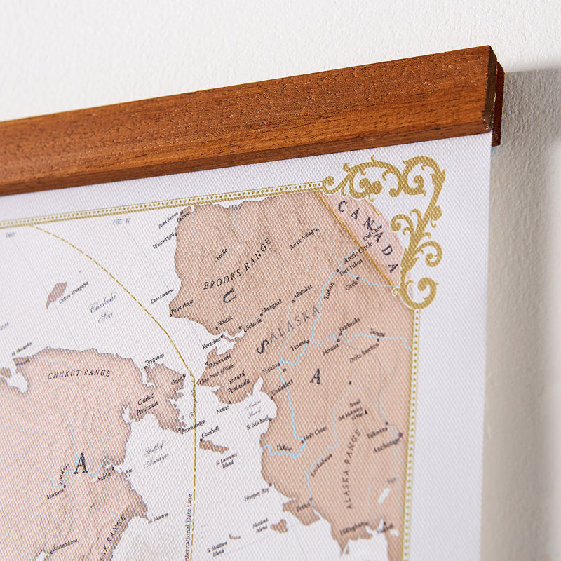 Medium Antique World Map - Single Picture Frame Print on Canvas, 127.9cm H x 203.2cm W x 0.5cm D