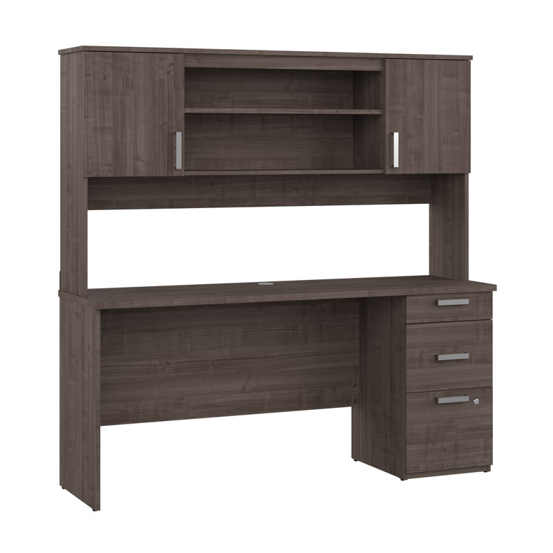 Bureau de direction avec huche Aralee, Érable gris moyen
