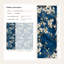 Papier peint floral, décoration murale or bleu