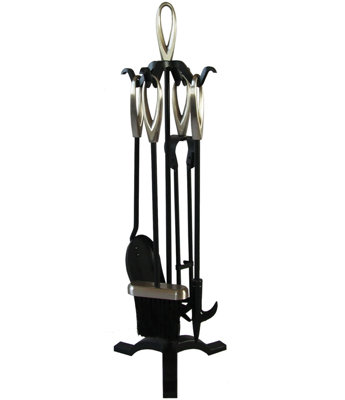 Leonie Steel Fireplace Tool Set