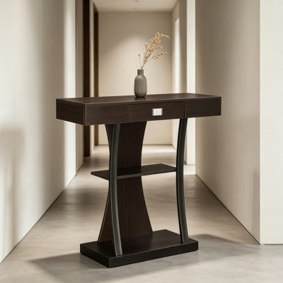 Console Newport Harri avec tablettes de rangement et tiroir