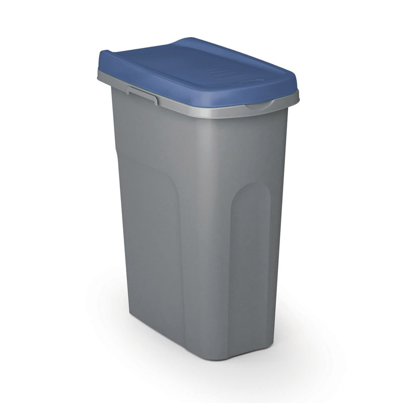 Baragrey Polypropylene Kitchen Trash Can - 25L, Blue/White/Grey