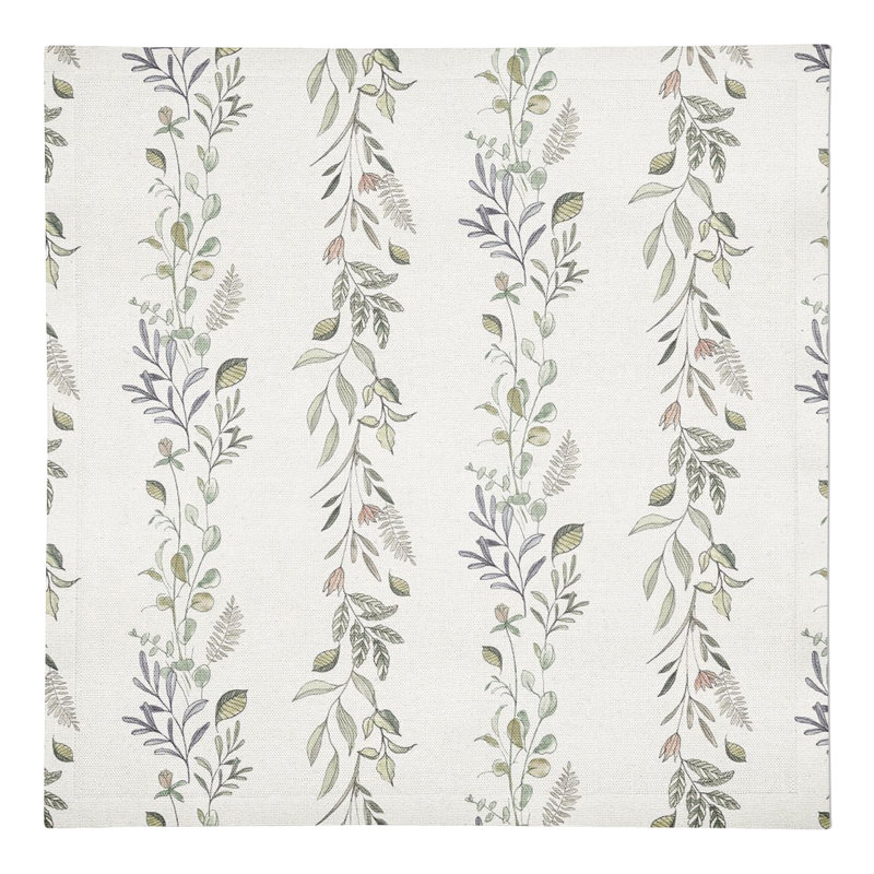 Cotton Floral 10" Square Napkin, White