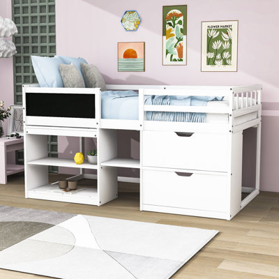 Gulustan Kids Twin Loft Bed with Drawers