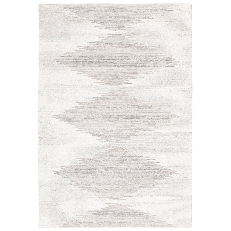 Abstract Hand Tufted Wool, Cotton Abstract Indoor Rug, Rectangle 8' x 10'