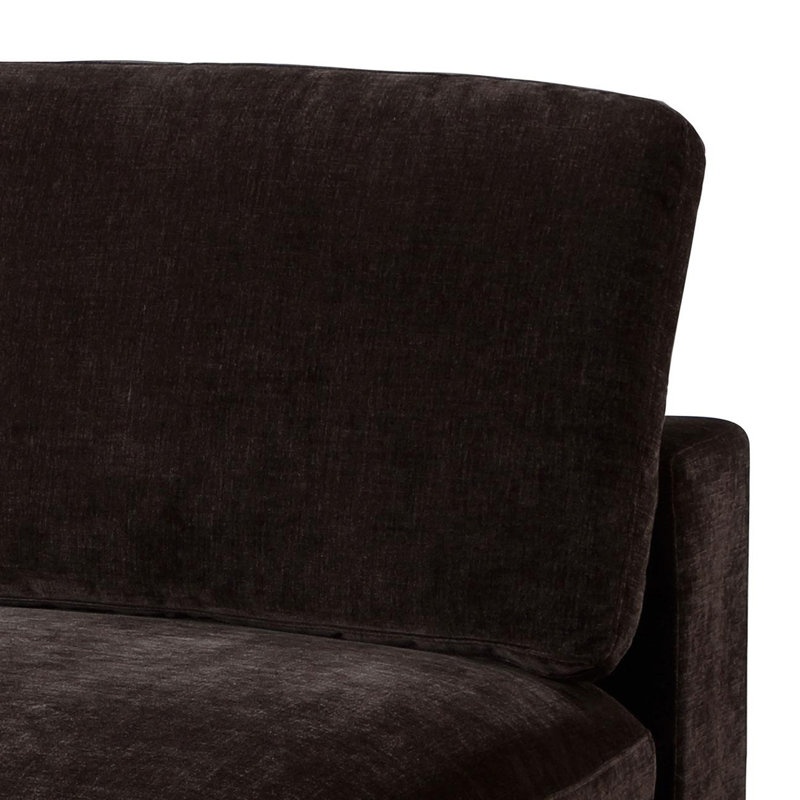 Fauteuil Trayce, Noir, Tissu chocolat noir