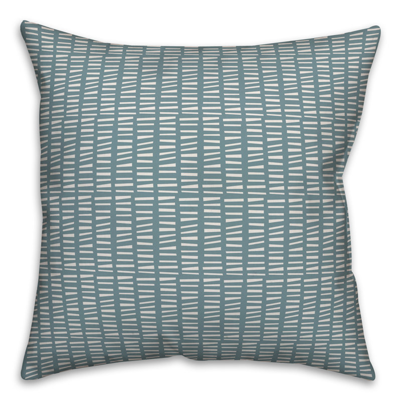 Geometric Throw Pillow, Blue/White Geometric, 20" x 20"