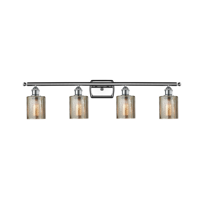 Éclairage de salle de bain à intensité variable 4 lumières Leilani, Ampoule DEL 6 watts Vinage, Mercure, Chrome poli