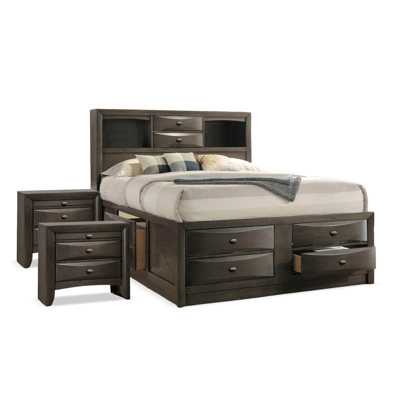 Lakiesha 3-Piece Bedroom Set, King, Gray