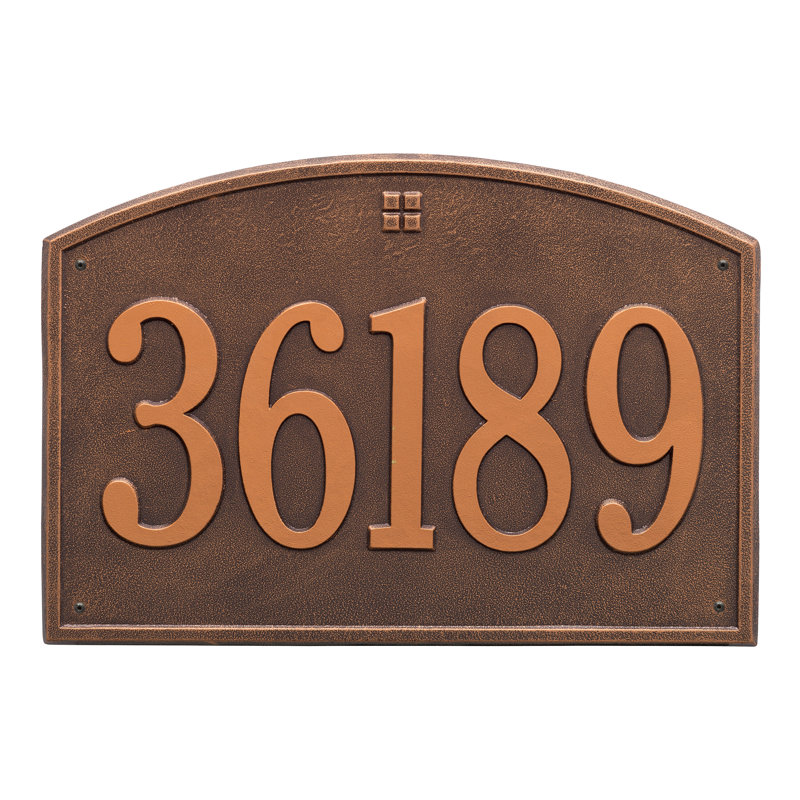 Cape Charles 1-Line Wall Address Plaque, Antique Copper, Yes