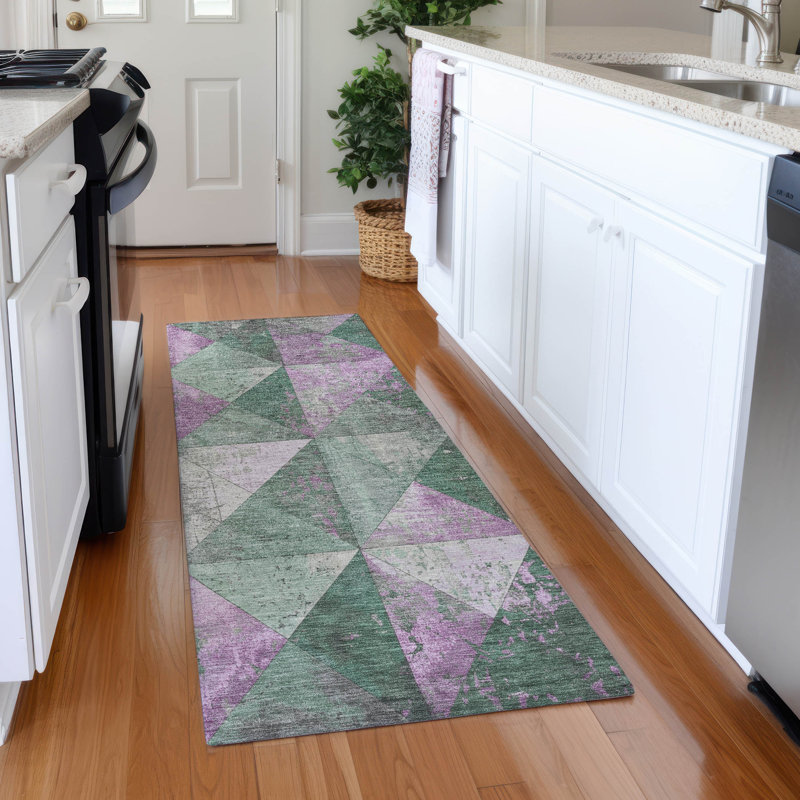 Premium Machine Washable Meidell AMF1721 Geometric Rug, Runner 2'3" x 7'6"