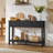 Fluted 47.2" Console Table with 3 Drawers, Modern Wood 2 Tier Entryway Table with Open Storage Shelf, Boho Sofa Entry Tables Behind Couch for Living Room, Hallway, Entrance Foyer (Black Oak)-266278197