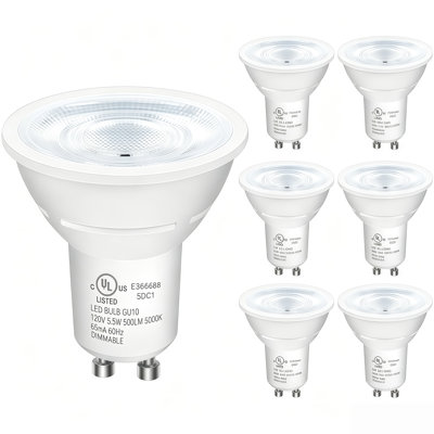 Ampoule DEL GU10 non à intensité variable, équivalente à 4 W, 35 W, blanc doux, 300 000 lumens, 300 lumens, remplacement de l'ampoule classique pour éclairage sur rail, cuisine, salon, chambre à coucher, emballage de sac, base GU10 120 V, paquet de 6