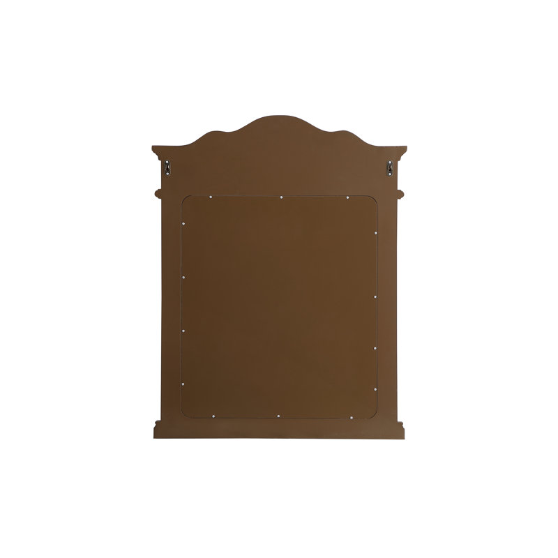 Hand-Painted Beveled Flat Wall Mirror , Brown, 36" x 28"