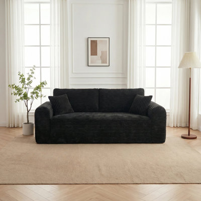 Canapé-lit Boneless de 86,6 po x 35,4 po avec 2 coussins décoratifs pour le salon