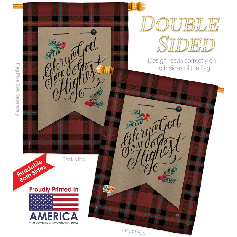 Double Sided 40'' H x 28'' W Polyester Christmas House Flag