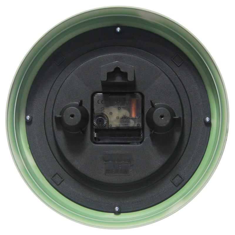 Green Plastic 9.5" Silent Movement Wall Clock