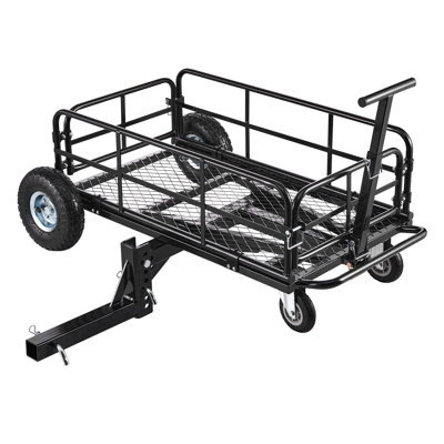 Hitch Mount Cargo Carrier with Wheels, 36.2" x 21.3" x 11.8", 2-in-1 Foldable Rear Basket & Cart with Stabilizer, Compatible with 2" Receiver for SUVs and Trucks, 400 lbs Weight Capacity