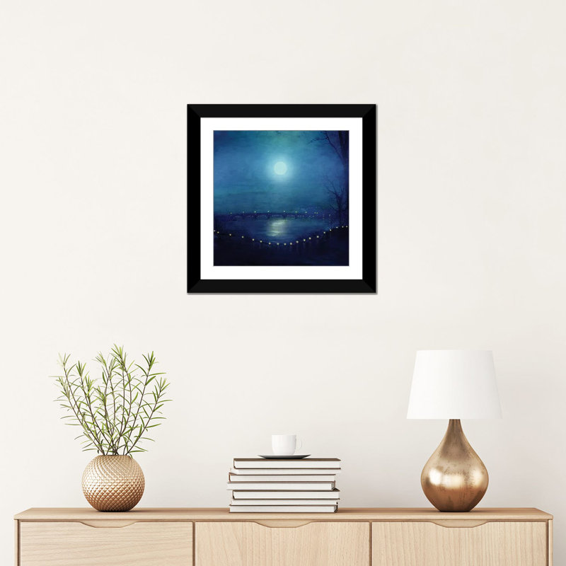 « i be your moon », reproduction de photo sur toile tendue, H 16 po x l 16 po x P 1 po, Papier d'art encadré noir, Blanc