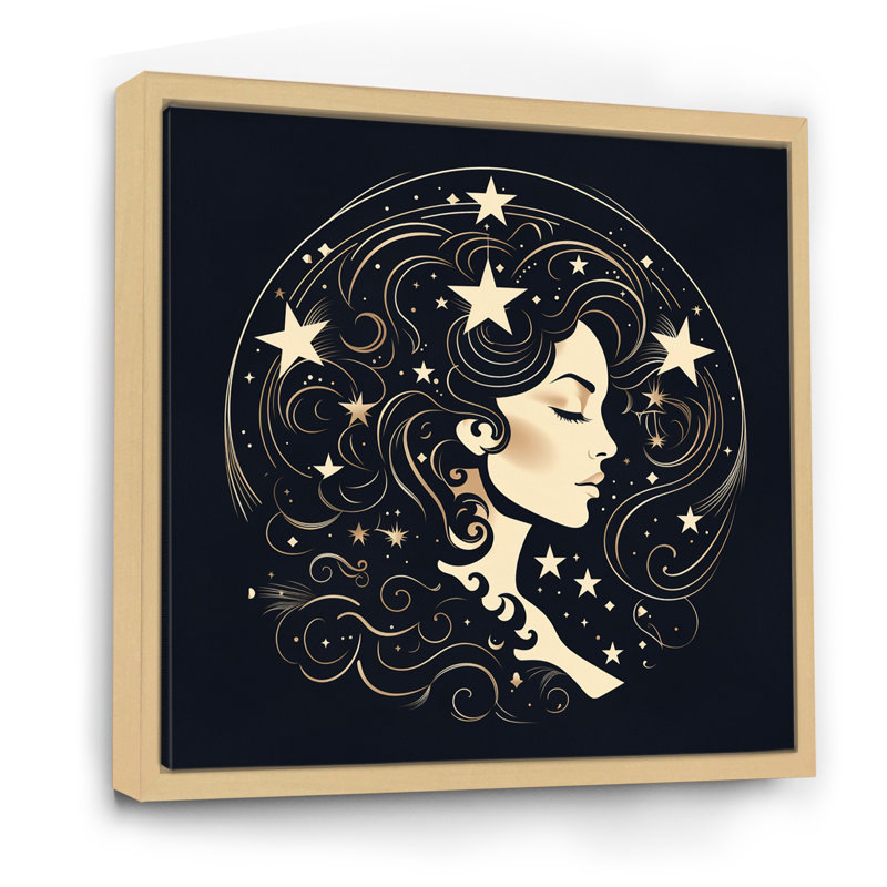 Astrologique Stargazer V, H 30 po x l 30 po x P 1 po, Cadre naturel flottant