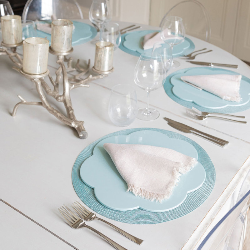 Napperon Laquer, 10,24 po x 10,24 po, Eau du Nil