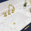 Meuble-lavabo de comptoir en marbre blanc 72 po avec robinet Bristol-617697578