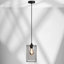 Ajla Black Single Frame Style Industrial Pendant with Glass Shade