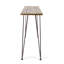 Table de bar carrée industrielle marron pour extérieur, en bois d'acacia, fabriquée en bois dur durable et naturellement résistant aux intempéries, idéale pour une utilisation intérieure et extérieure.