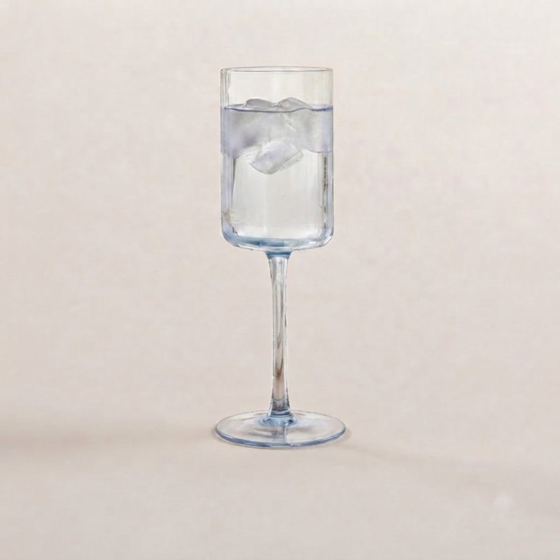 12.68oz. Wine Glass Set, Light Blue