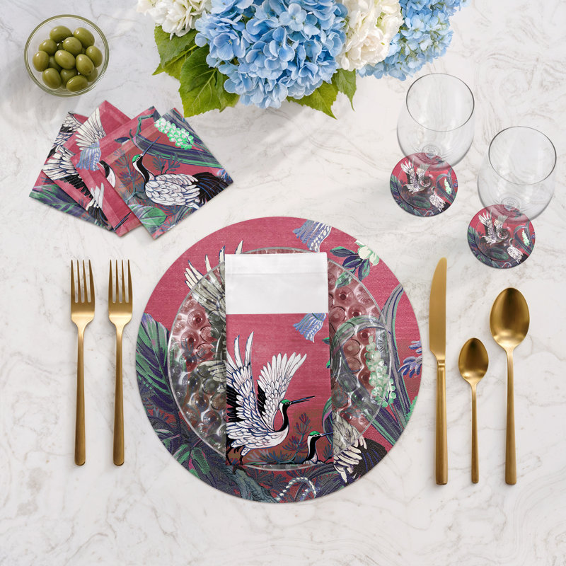 Summer Palace Pebble 16" Vinyl Placemat, Primula