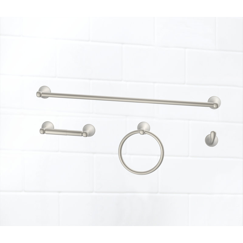 4 - Piece Bathroom Hardware Set, Brushed Nickel