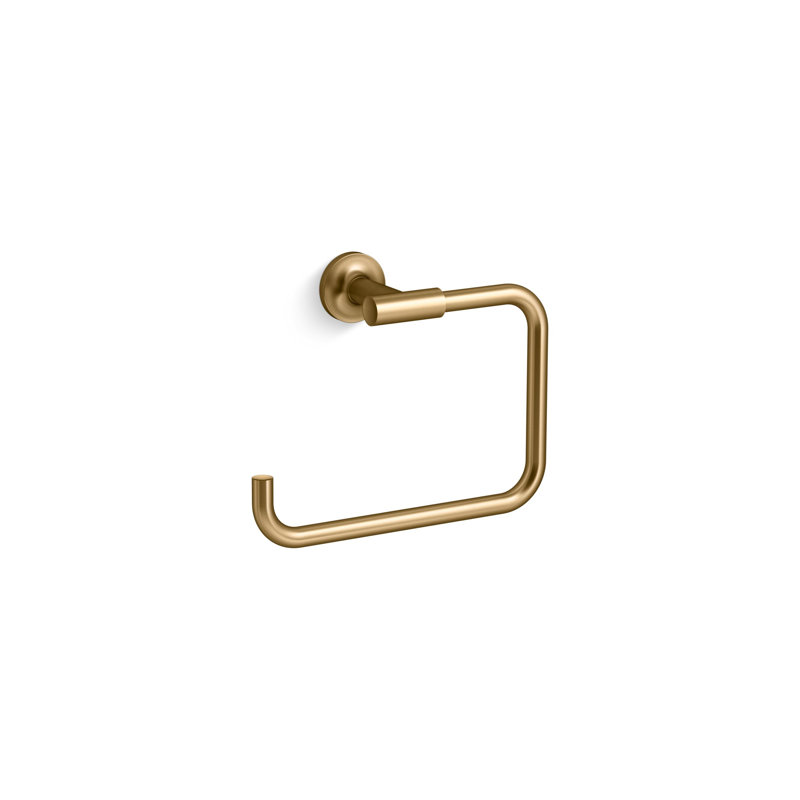Purist Wall Mounted Towel Ring for Bathroom, Metal Bathroom Hand Towel Ring, Vibrant Moderne Brushed Gold