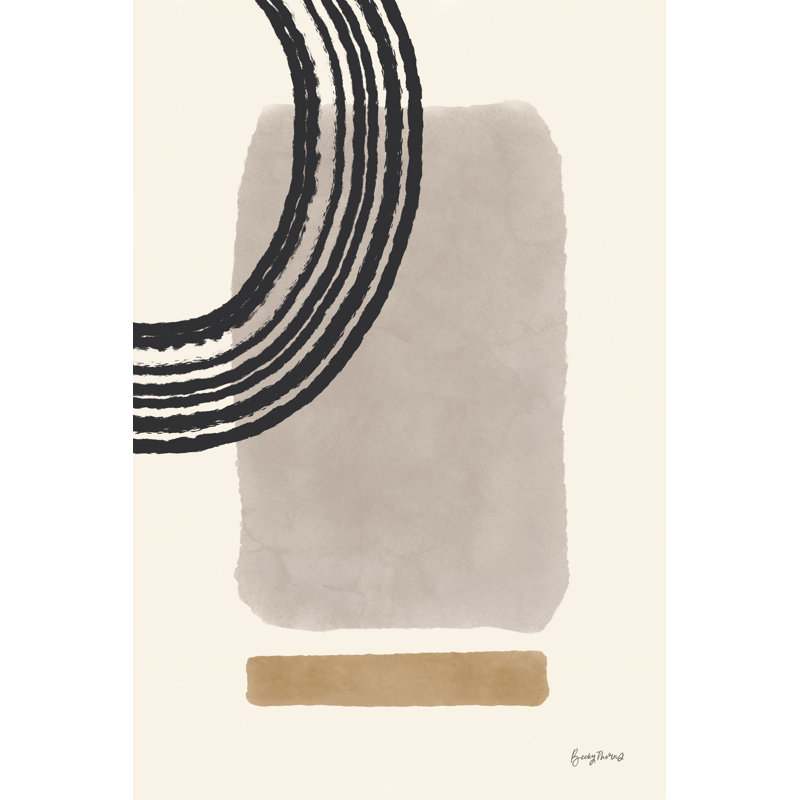«Geo Abstract III Neutral» par Becky Thorns, reproduction sur toile, H 48 po x l 32 po, Imprimé avec cadre blanc, Non