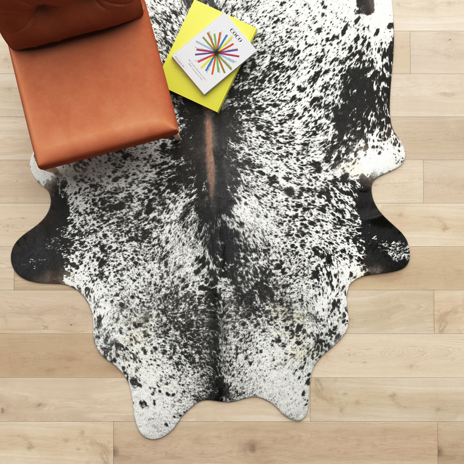 Charlize Salt Pepper Handmade Cowhide Rug, 5' x 6'6"