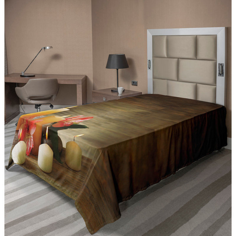 Multicolore Ambesonne, Drap plat pour lit simple
