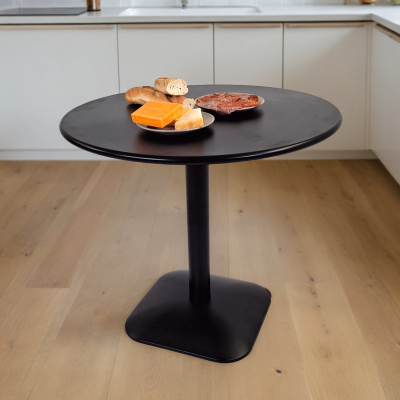 Round Metal Dining Table, Black