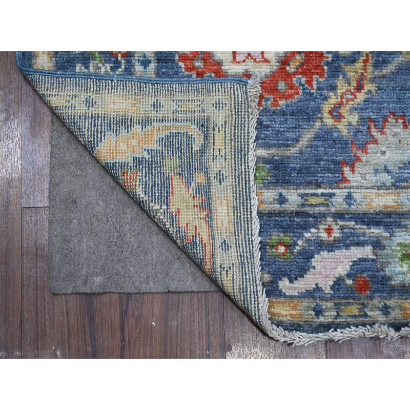 Tapis de couloir oriental bleu 4 pi 1 po x 11 pi 9 po à motif de galerie Oushak angora 9015B6AD789740EBBA7F80FF5D169F93