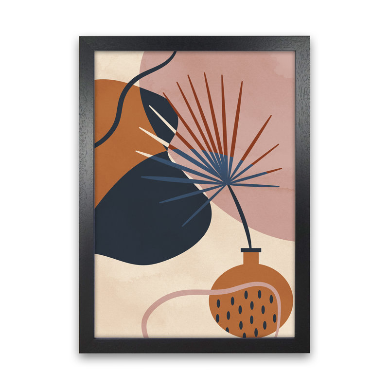 Mid Century Vase 1 - Print, Black Framed, 63cm H x 46cm W x 3cm D