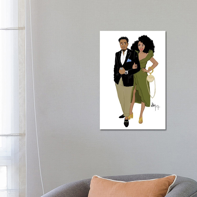 Black Love Complicity by Nicholle Kobi - Print on Canvas, 66.04 cm H x 45.72 cm W x 3.175 cm D, Wrapped Canvas