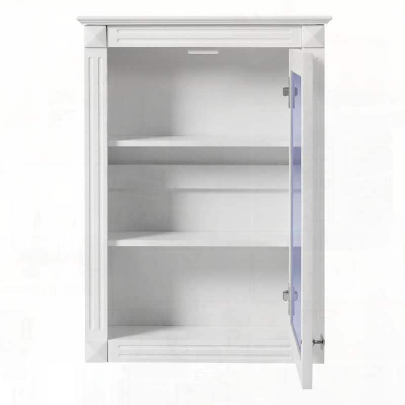 Armoire à pharmacie murale à miroir avec tablette réglable, Blanc